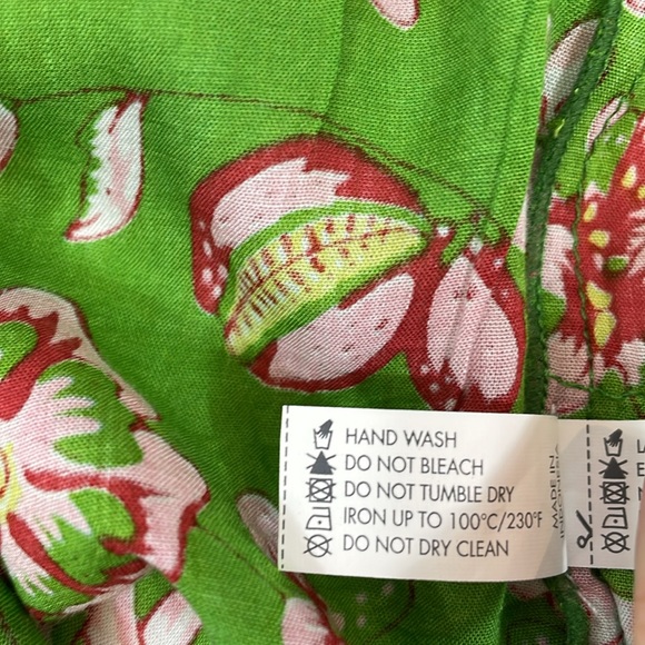 Poupette St Barth Boxer Lulu Shorts Size L Green Floral Pink Fringe Trim EUC - Picture 8 of 11